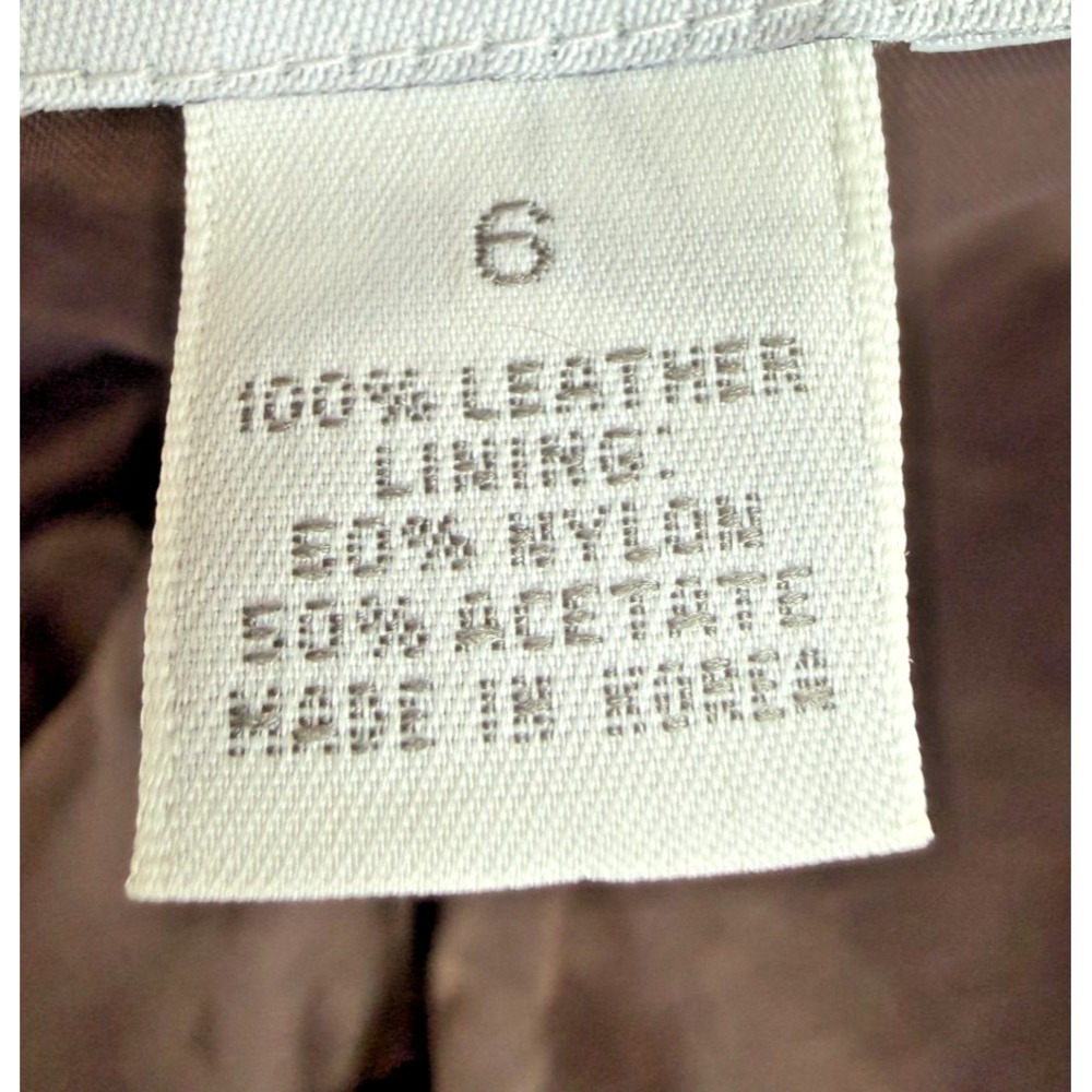 Vintage Y2K Brown Leather Pants Womens 6 Straight Leg Minimalist Fall - Picture 11 of 11